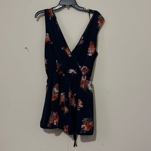 Navy floral romper
